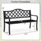 Costway 50.5" Patio Bench Slatted Metal Garden Bench for 2-3 People Park-Style Loveseat